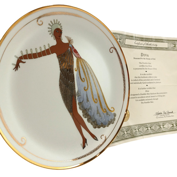 Lot of 3 Glamour House Of Erte Fashion Limited Edition Franklin Mint Plates COA - Picture 7 of 16